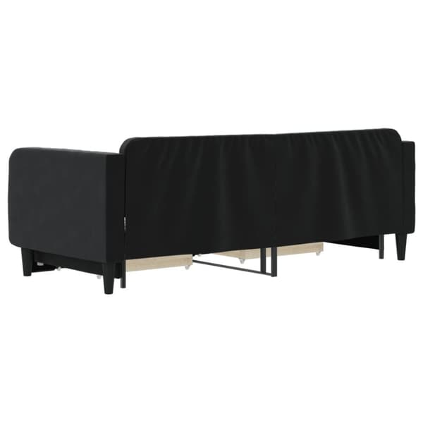 vidaXL Dagbädd utdragbar med lådor svart 90x200 cm sammet
