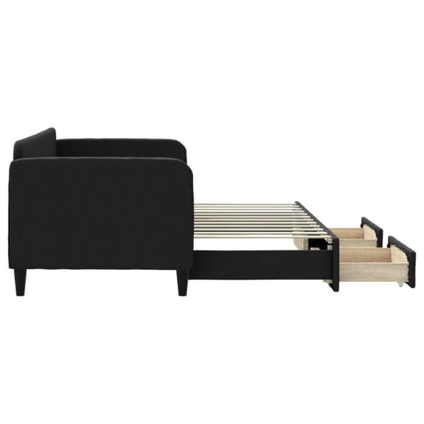 vidaXL Dagbädd utdragbar med lådor svart 80x200 cm tyg