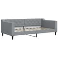 Miniatyrbillede 4 af 11: vidaXL daybed med udtræk og skuffer 90x190 cm stof lysegrå