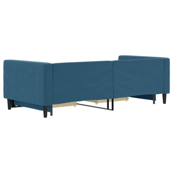 vidaXL daybed med udtræk og skuffer 90x200 cm velour blå