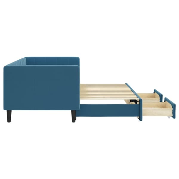 vidaXL daybed med udtræk og skuffer 80x200 cm stof blå