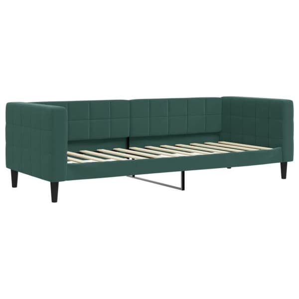 vidaXL Dagbädd med madrasser utdragbar mörkgrön 80x200 cm sammet