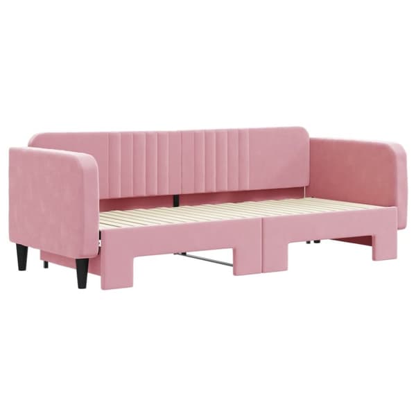 vidaXL Dagbädd utdragbar rosa 80x200 cm sammet