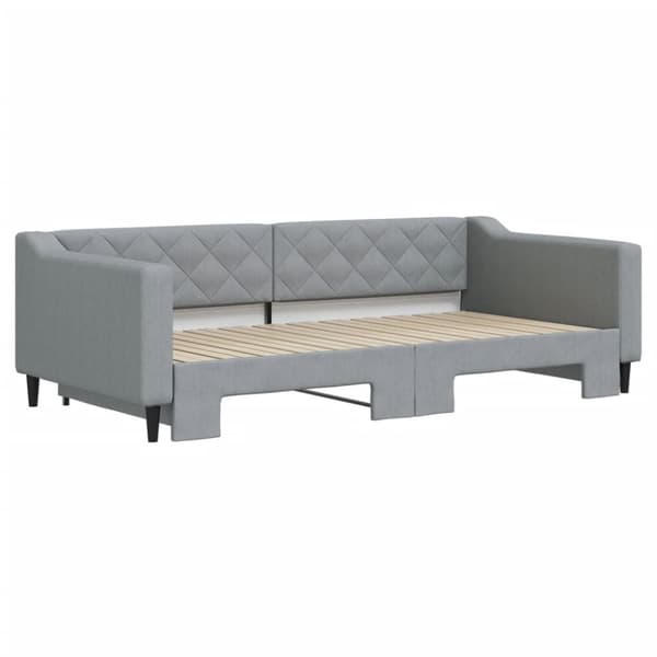 vidaXL Dagbädd utdragbar ljusgrå 100x200 cm tyg