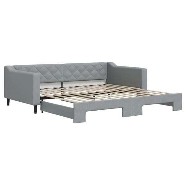 vidaXL Dagbädd utdragbar ljusgrå 100x200 cm tyg