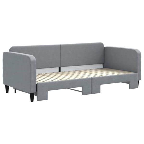 vidaXL Dagbädd utdragbar ljusgrå 90x200 cm tyg