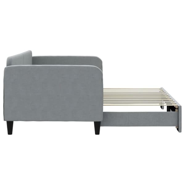 vidaXL Dagbädd utdragbar ljusgrå 90x200 cm tyg