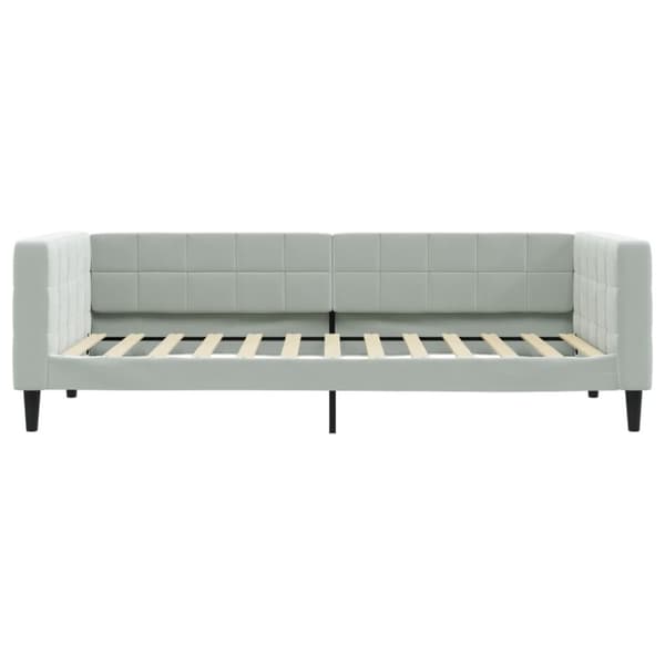 vidaXL Dagbädd med madrass ljusgrå 100x200 cm sammet