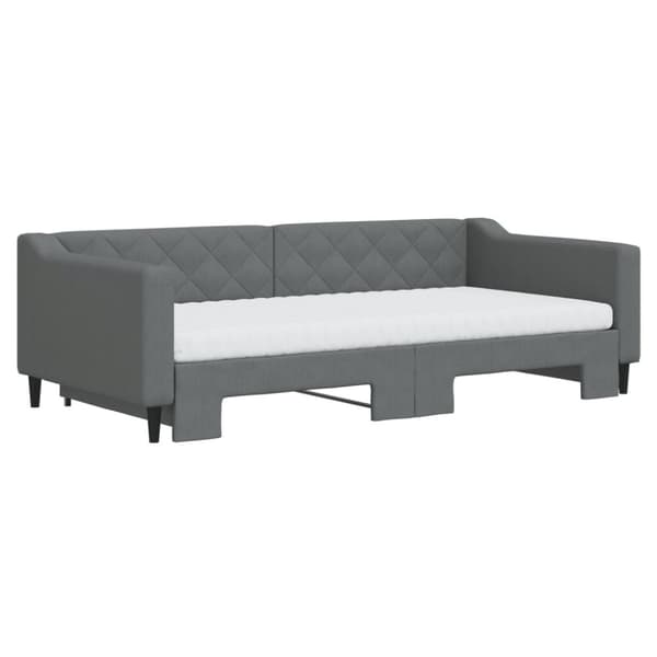 vidaXL Dagbädd med extrabädd och madrasser mörkgrå 100x200 cm tyg
