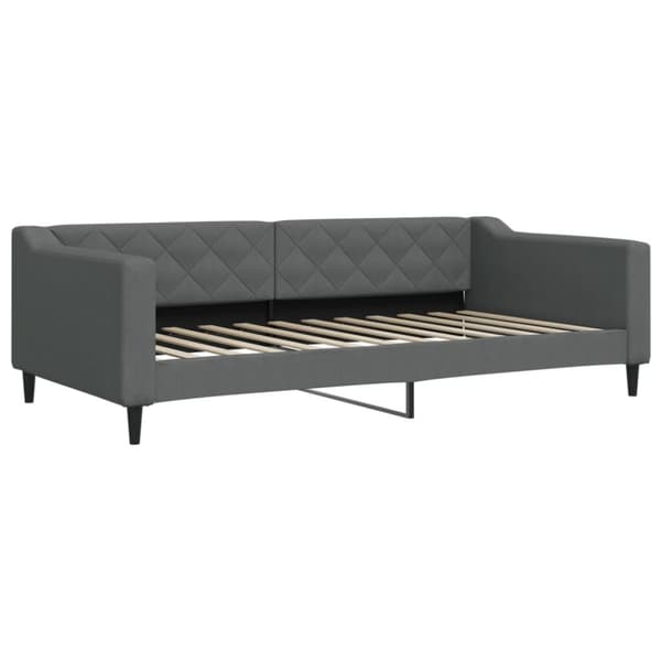 vidaXL Dagbädd med extrabädd och madrasser mörkgrå 100x200 cm tyg