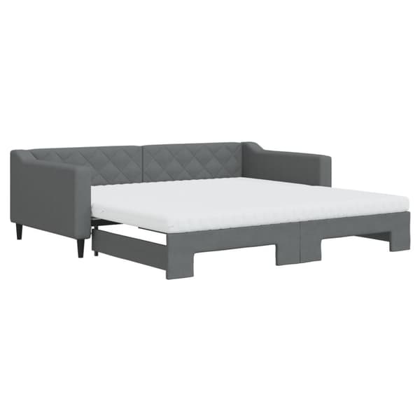 vidaXL Dagbädd med extrabädd och madrasser mörkgrå 100x200 cm tyg