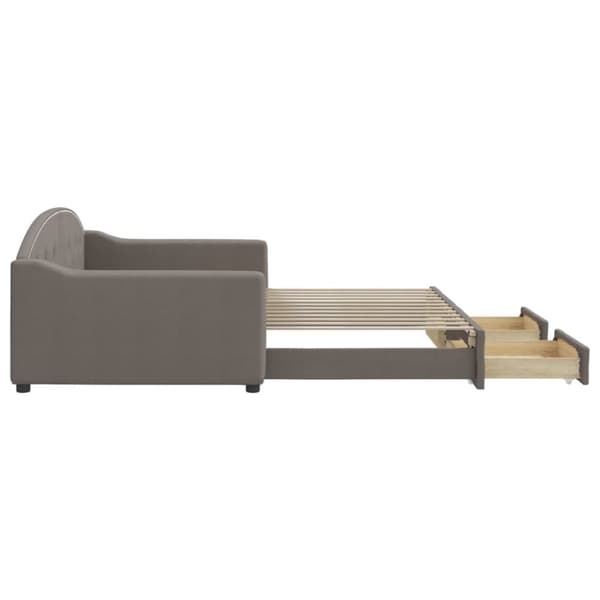 vidaXL Dagbädd utdragbar med lådor taupe 100x200 cm tyg