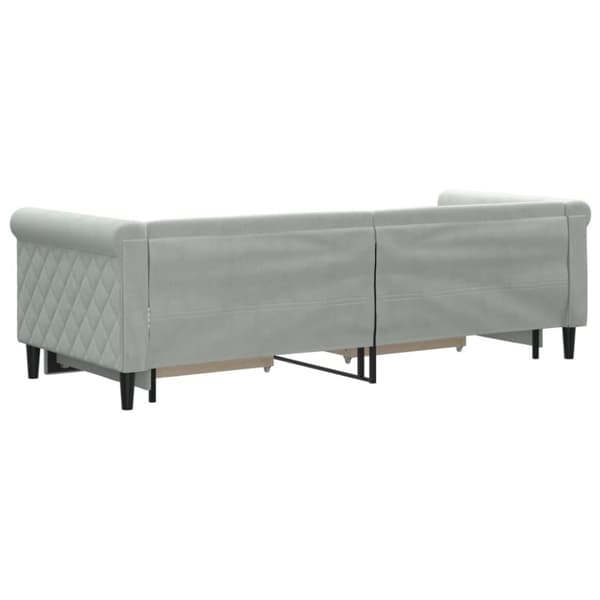 vidaXL Dagbädd utdragbar med lådor ljusgrå 80x200 cm sammet