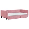 Miniatyrbillede 3 af 11: vidaXL daybed med udtræk og skuffer 100x200 cm velour lyserød