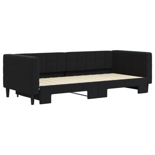 vidaXL Dagbädd utdragbar svart 90x200 cm sammet