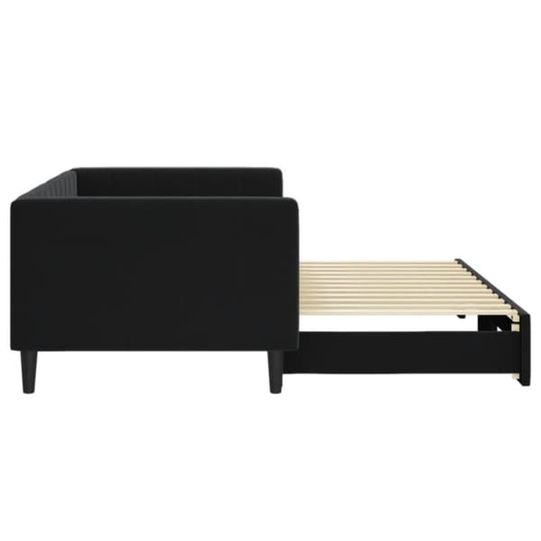 vidaXL Dagbädd utdragbar svart 90x200 cm sammet