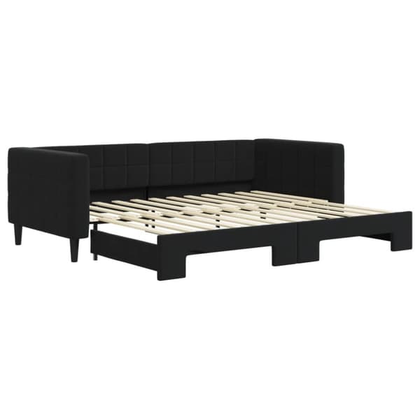 vidaXL Dagbädd utdragbar svart 90x200 cm sammet
