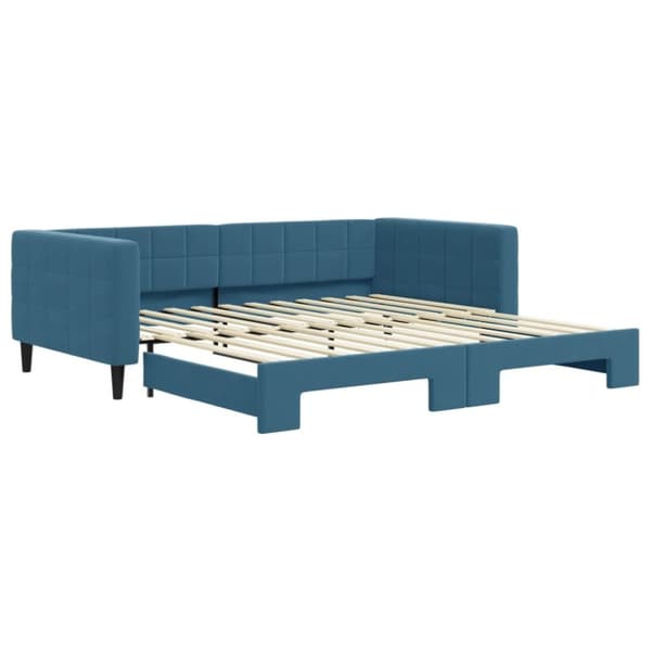 vidaXL Dagbädd utdragbar blå 100x200 cm sammet