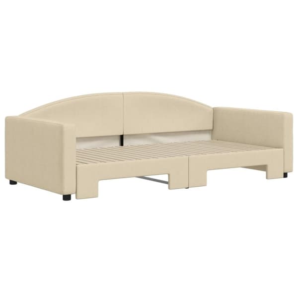 vidaXL Dagbädd utdragbar gräddvit 100x200 cm tyg