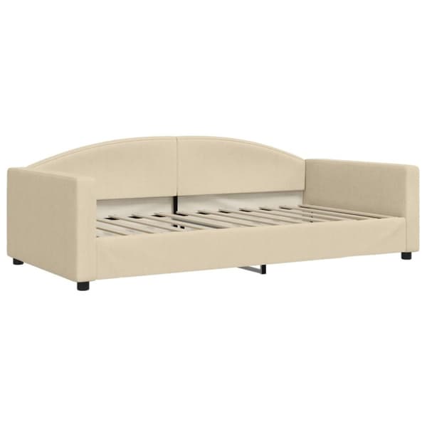 vidaXL Dagbädd utdragbar gräddvit 100x200 cm tyg