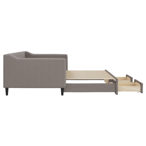 vidaXL Dagbädd utdragbar med lådor taupe 90x200 cm tyg