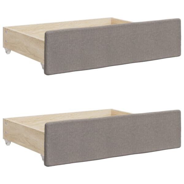 vidaXL Dagbädd utdragbar med lådor taupe 90x200 cm tyg