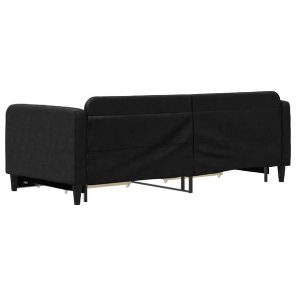 vidaXL Dagbädd utdragbar med lådor svart 90x200 cm tyg