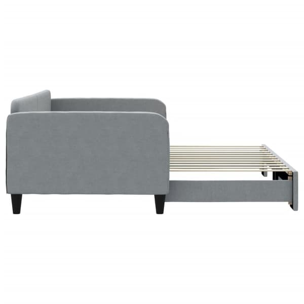 vidaXL Dagbädd utdragbar ljusgrå 100x200 cm tyg