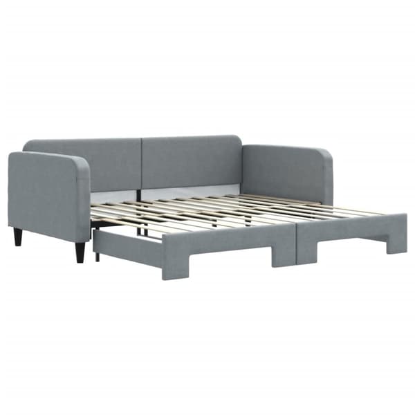 vidaXL Dagbädd utdragbar ljusgrå 100x200 cm tyg
