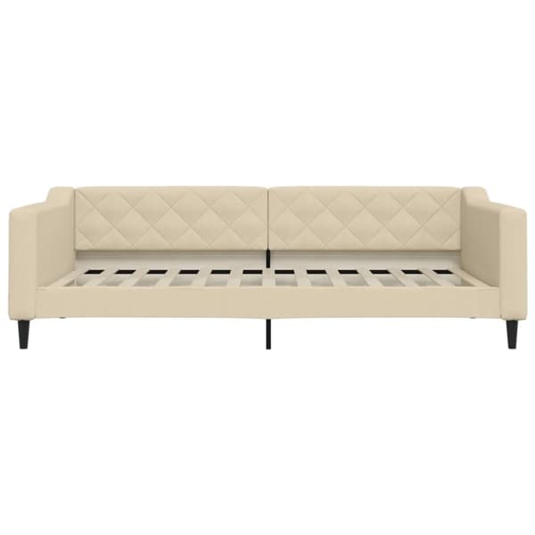 vidaXL Dagbädd utdragbar med lådor gräddvit 100x200 cm tyg