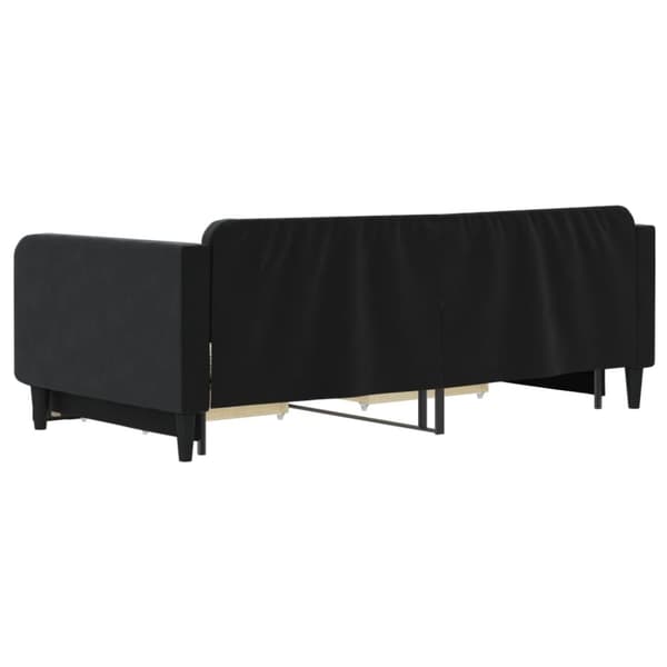 vidaXL Dagbädd utdragbar med lådor svart 100x200 cm sammet
