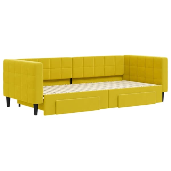 vidaXL Dagbädd utdragbar med lådor gul 90x200 cm sammet