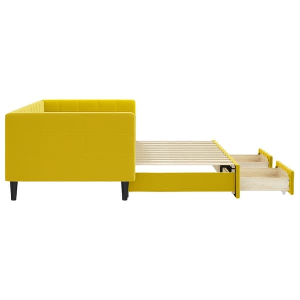 vidaXL Dagbädd utdragbar med lådor gul 90x200 cm sammet