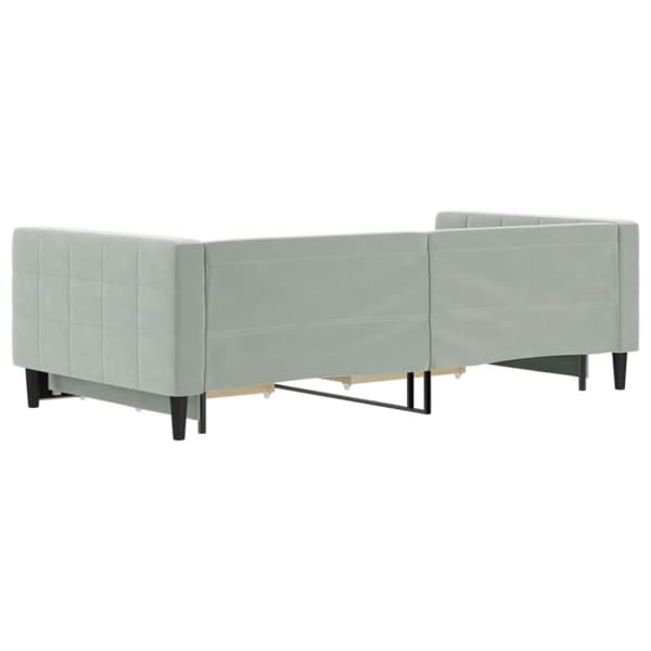 vidaXL Dagbädd utdragbar med lådor ljusgrå 100x200 cm sammet
