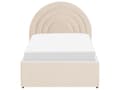 Miniatyrbillede 6 af 11: Seng med opbevaringsboks beige velour 90 x 200 cm med ramme minimalistisk design opbevaringsplads