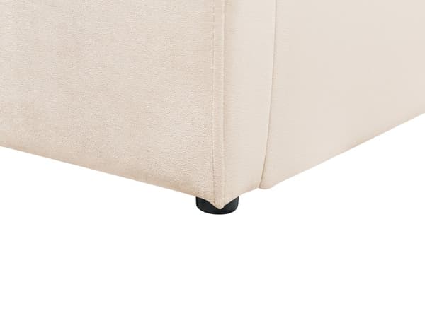 Seng med opbevaringsboks beige velour 90 x 200 cm med ramme minimalistisk design opbevaringsplads