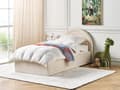Miniatyrbillede 2 af 11: Seng med opbevaringsboks beige velour 90 x 200 cm med ramme minimalistisk design opbevaringsplads