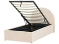 Miniatyrbillede 1 af 11: Seng med opbevaringsboks beige velour 90 x 200 cm med ramme minimalistisk design opbevaringsplads