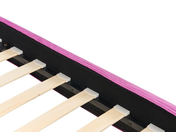 Enkeltseng Rosa Velour 90 x 200 cm Børneseng Design Sengeramme Enkeltmands Seng til Pigeværelse