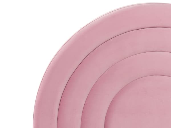 Polstret pink velourseng 90 x 200 cm med ramme minimalistisk design soveværelse børneværelse