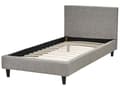 Miniatyrbillede 4 af 10: Seng Lysegrå Mørkt Træ Polyester Fyrretræ 160x200 cm Moderne Skandinavisk Design Senge Grå Dobbeltseng Stofbetræk Nyt Soveværelse Gæsteværelse
