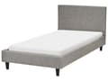 Miniatyrbillede 1 af 10: Seng Lysegrå Mørkt Træ Polyester Fyrretræ 160x200 cm Moderne Skandinavisk Design Senge Grå Dobbeltseng Stofbetræk Nyt Soveværelse Gæsteværelse