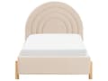Miniatyrbillede 4 af 11: Polstret seng beige velour 90 x 200 cm med ramme minimalistisk design soveværelse børneværelse
