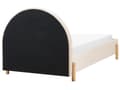 Miniatyrbillede 5 af 11: Polstret seng beige velour 90 x 200 cm med ramme minimalistisk design soveværelse børneværelse
