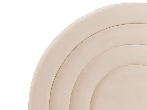 Polstret seng beige velour 90 x 200 cm med ramme minimalistisk design soveværelse børneværelse