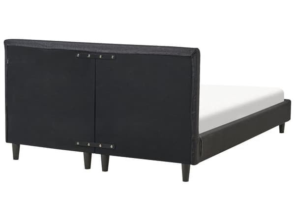 Seng Sort Stof Polstret 140 x 200 cm Moderne Trekvart Seng Halvandenmands 3 kvart Seng Design