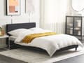 Miniatyrbillede 2 af 11: Seng Sort Stof Polstret 140 x 200 cm Moderne Trekvart Seng Halvandenmands 3 kvart Seng Design