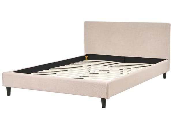 Seng Beige Stof 140 x 200 cm Moderne Trekvart Seng Halvandenmands 3 kvart Seng Design