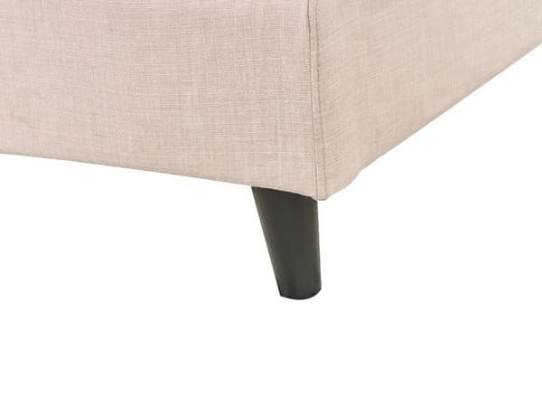 Seng Beige Stof 140 x 200 cm Moderne Trekvart Seng Halvandenmands 3 kvart Seng Design