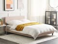 Miniatyrbillede 2 af 11: Seng Beige Stof 140 x 200 cm Moderne Trekvart Seng Halvandenmands 3 kvart Seng Design
